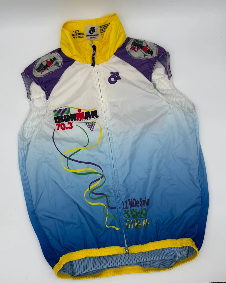 Chaleco de Ciclismo IronMan VineMan 70.3 Cortavientos, Excelente Estado, Para Hombre Md Foto 1 de 3