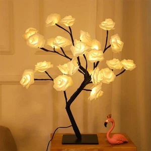 USB Forever Rose Tree Lamp Dimmable Touch Control LED Rose Flower Night Light - Picture 1 of 9