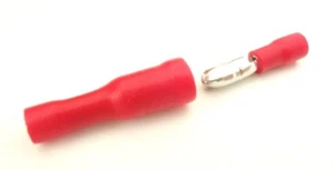 Rundstecker Steckverbinder Rundsteckhülsen Kabelschuh Isoliert 0,5-1,5mm² Rot - Bild 1 von 3