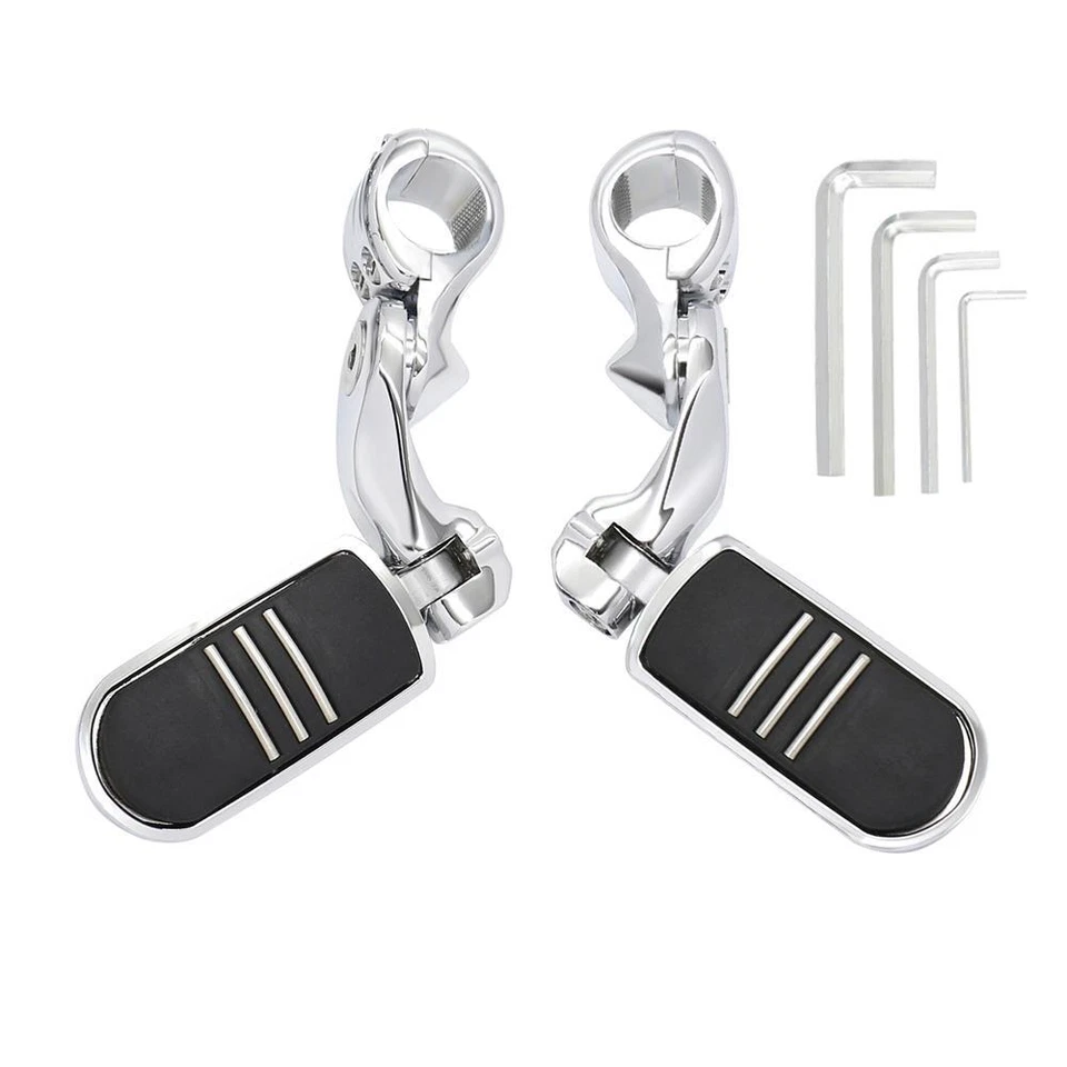 Juego de montaje de pedal clavijas cromadas de 1-1/4" para Harley Ultra Limited FLHTK 2014-2022 Foto 1 de 4