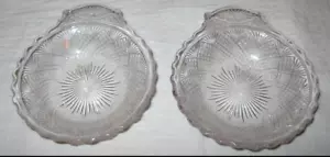 EAPG American Pattern Glass 2 Nut Dishes Bowls Diamond Point Fan Crystal - Picture 1 of 2