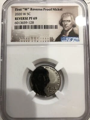 The Very Very Very Own The First “W” Reverse Proof Nickel 2020 W NGC RevPF69 - Image 1 of 4
