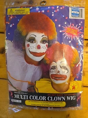 儿童豪华彩虹非洲小丑服装假发 — 第 1/2 张图片