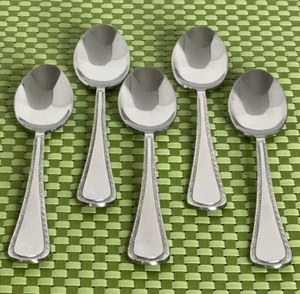 Pfaltzgraff BELLA Stainless 5 Teaspoons 18/8 Scroll Edge Glossy Flatware - Picture 1 of 8