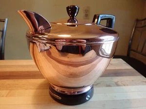 Manning Bowman Art Deco Electric Water Kettle Copper Bakelite Coffee Pot Teapot - Picture 1 of 12
