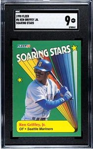 KEN GRIFFEY JR 1990 FLEER SOARING STARS SGC 9 PERFECTLY CENTERED - Picture 1 of 2