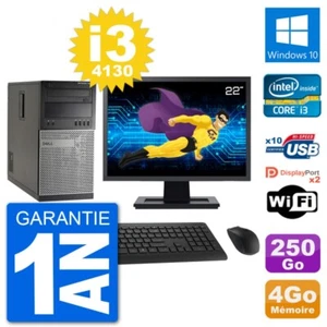 PC tour DELL 7020 Pantalla 22" Intel i3-4130 RAM 4Go Disco 250Go Windows 10 Wifi - Imagen 1 de 3