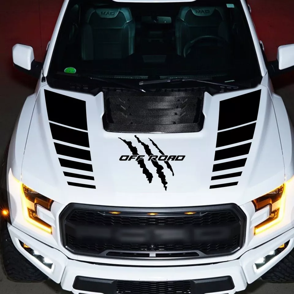 Offroad Racing Hood Stripes Decal Vinyl Stickers Accessory For Car SUV Truck - Image 1 of 4