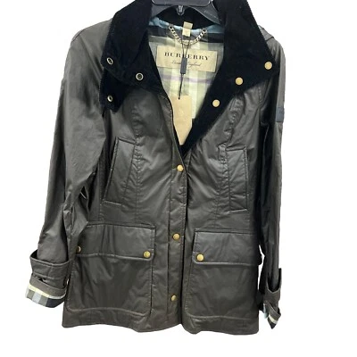 Burberry Mujer Balthrone Oliva Oscuro Chubasquero Impermeable Talla 0 Foto 1 de 4