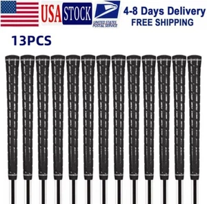 13PCS Rubber Golf Grips Golf Club Grip 60R High-Tack Standard Midsize Black Grip - Picture 1 of 9