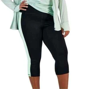 ID Ideology Women's Colorblocked Capri Leggings Green ASh 3X NWT - Picture 1 of 9