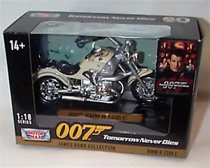 Motormax 1:18 Scale James Bond BMW R1200C Model Motorbike Tomorrow Never Dies - Picture 1 of 2