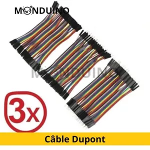 Câble Dupont 10 Cm Jumper Wire Linie Arduino Breadboard M-F, M-M, F-F - Bild 1 von 11