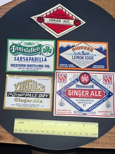 Vintage Etiketten Werbung Soda Tonic Wasser Bier unbenutzt unausgegeben Posten - Bild 1 von 7