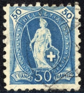 Switzerland 1888 50c Helvetia Scott# 92 F/VF Used Great Postmark Scarce! - Picture 1 of 2