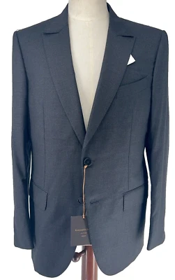 ERMENEGILDO ZEGNA Exclusive Italian Suit Slim Custom-Fit US 40R Charcoal Wool - Image 1 of 4