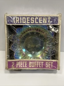 Vintage Federal Glas Regenbogen irisierend S-436 Karneval 2 Stück im Karton NEU - Bild 1 von 7