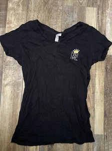 Next Level Earn Your Crown Women’s Short Sleeve T-Shirt Size M Black V-Neck - Picture 1 of 4