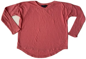 Polo Ralph Lauren Girls Kids Pink Pony Waffle Long Sleeve T Shirt M 8-10 - Picture 1 of 5
