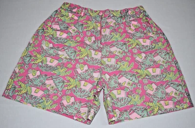 Vintage Lilly Pulitzer Shorts Size 14 M 90s Pink Yellow Green Butterfly Cotton - Image 1 of 4