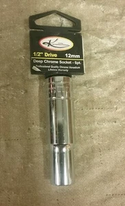 New K Tool 12mm 6 Point 1/2" Deep Chrome Socket KTI-28212 (KTI28212 28212) - Picture 1 of 2