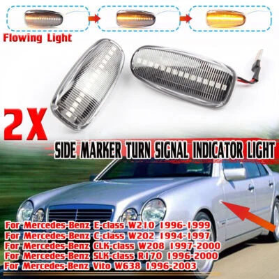 2X LED DINAMICO PAGINE FRECCE FRECCE PER MERCEDES W202 W210 SPRINTER CLEAR - Immagine 1 di 4