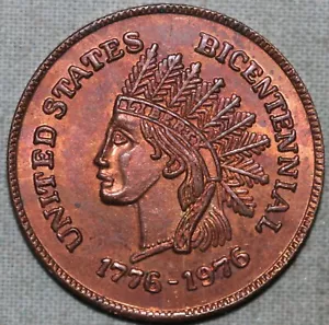 U.S. BICENTENNIAL 1776-1976 Indian Head American International Galeries ~ #32 - Imagen 1 de 2