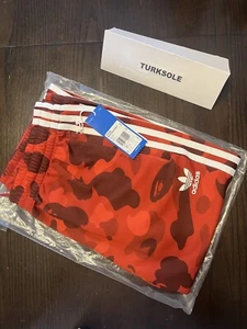 BAPE x adidas adicolor Track Pants Raw Red Size Medium - Picture 1 of 6