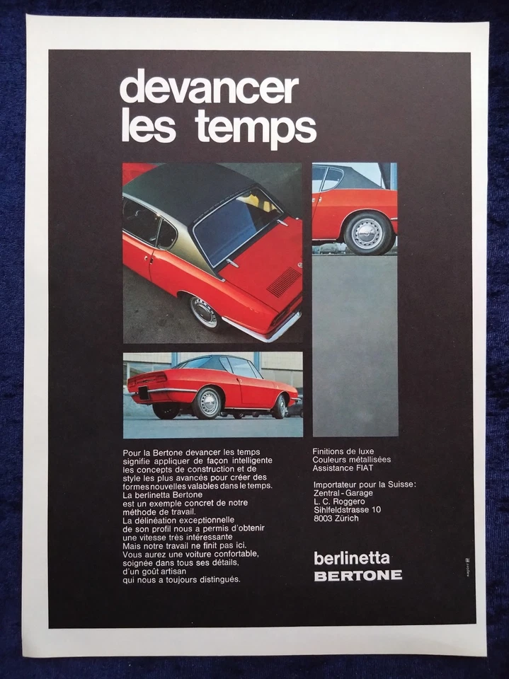 Fiat 850 Spider Bertone, originale Werbung aus 1968 Foto 1 de 1