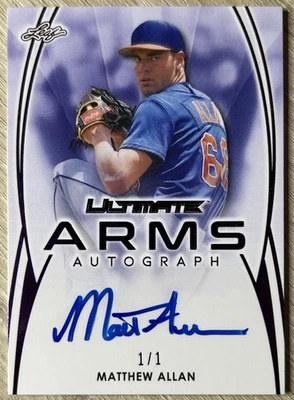 2019 Leaf Ultimate Draft Matthew Allen Ultimate Arms Auto Purple 1/1 - Image 1 of 2