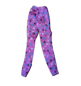 1996 BARBIE Doll Vet Dr Kitty Cat/Dog Paw Print PINK - Pants Scrubs Tights Pants - Picture 1 of 2