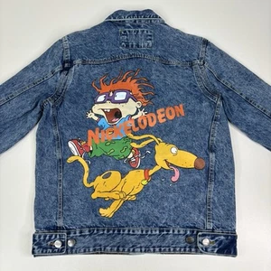 Members Only Nickelodeon Rugrats Jean Jacket Size Medium Unisex Med Wash - Picture 1 of 13