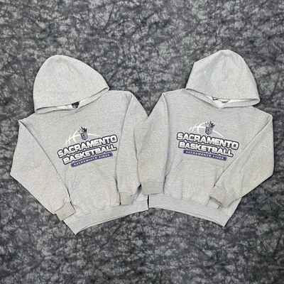 Sacramento Kings Sweatshirt Kids Size S & M Gray Hoodie Gear For Sports Retro - Image 1 of 4