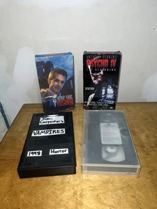 Lot Of 4 Horror VHS Tapes Psycho III and IV Childs Play John Carpenters Vampires - Picture 1 of 19