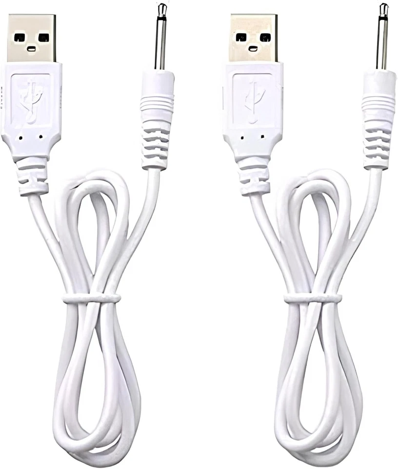 2 Pcs Replacement DC Charging Cable | USB Charger Cord - 2.5mm 2x Faster Cables