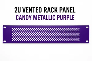 Panneau rack 2U violet bonbon - Façade en acier perforé 19" - Finitions personnalisées ! - Photo 1/4