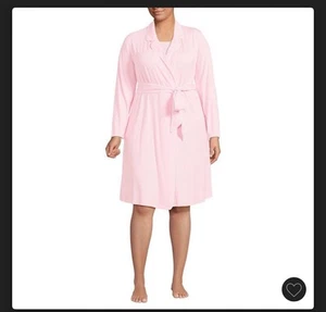 Bata de enfriamiento Lands End talla grande con tubería rosa talla 3X - Imagen 1 de 2