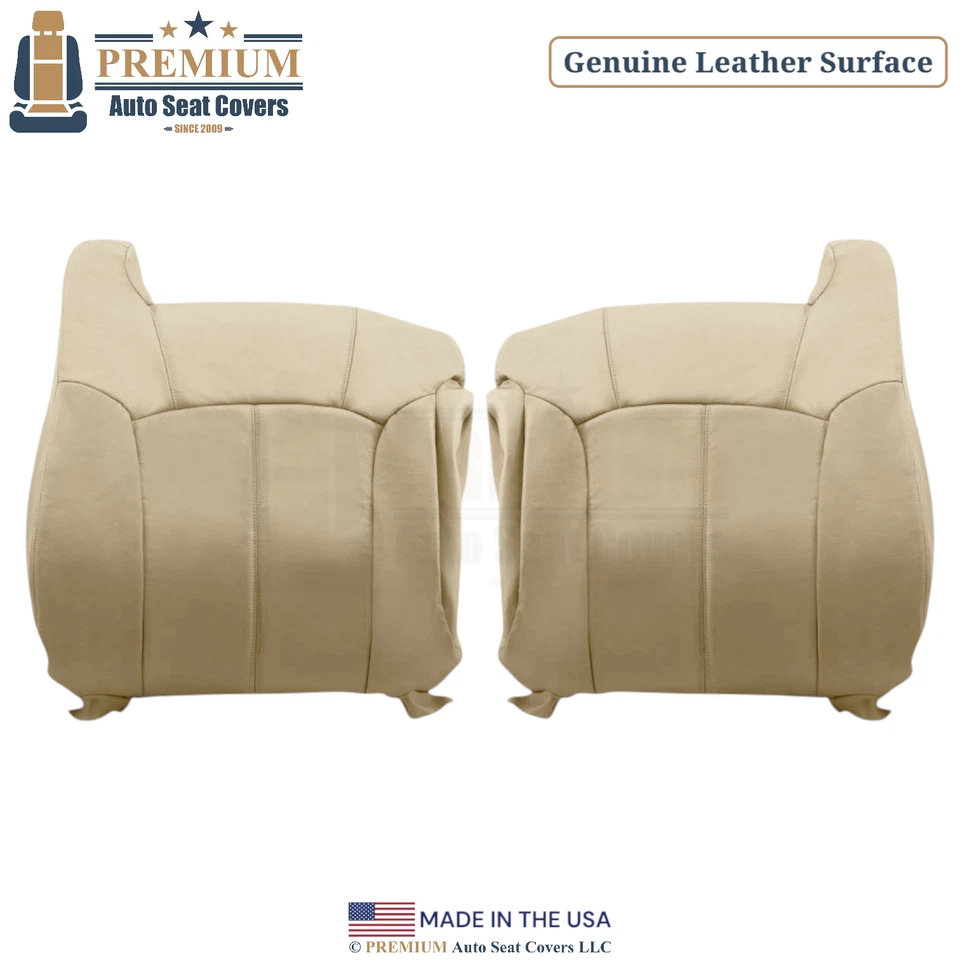 Cubiertas de asiento delanteras neutras de cuero genuino para Chevrolet Tahoe 2000-2002 Foto 1 de 4