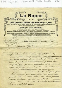 Dépt 76 - Le Havre Tente des Transatlantiques - Belle Entête Le Repos 29/10/1918 - Bild 1 von 1