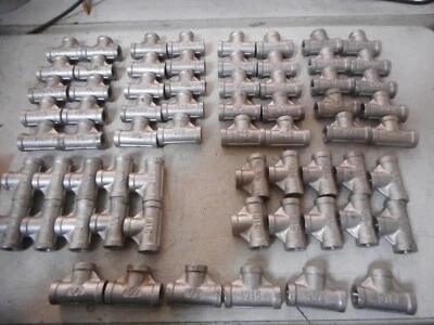 316 STAINLESS STEEL "Tee" PIECES -- 1/8" -- BULK LOT of 66  - Image 1 of 4