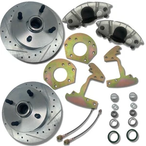 1964-1966 Ford Mustang 6 Cylinder Front Disc Brake Conversion Kit 4 Lug Zinc - Picture 1 of 3