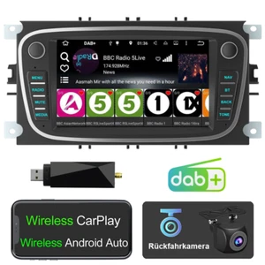 DE DAB+Kamera Android 12.0 Autoradio Für Ford Focus Mondeo S-Max Galaxy GPS WIFI - Bild 1 von 15