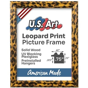 US Art Frames 0.75" Leopard Print Solid Poplar Wood Picture & Poster Frames - Picture 1 of 7