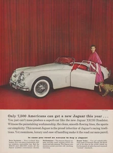 1959 Jaguar XK150 Roadster - Lady With Big Cat On Stage - Vintage Print Ad Photo - Picture 1 of 1