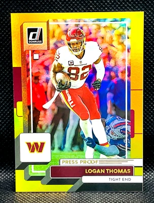 2022 Panini Donruss NFL - LOGAN THOMAS #179 - Gold Press Proof - Holo Prizm SP - Image 1 of 2
