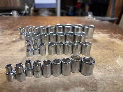 33 pc Craftsman 6 &12 Pt. SAE & METRIC socket Lot 1/4" & 3/8" Drive USA Minty - Image 1 of 4