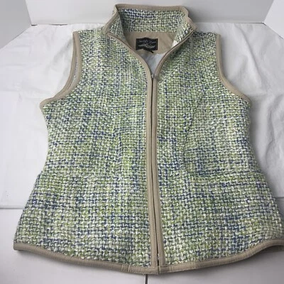 Straight Down Wool Blend Full Zip Women’s Small Lined Sweater Vest - Image 1 of 4
