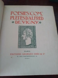 1920 Alfred De Vigny Poésies Complètes Limitée et numérotée # 42 Japon Imperial - Bild 1 von 12