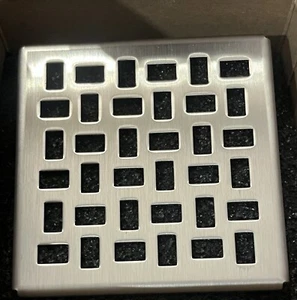Signature Hardware Hickman 4" Square Shower Drain In Brushed Nickel - Picture 1 of 2