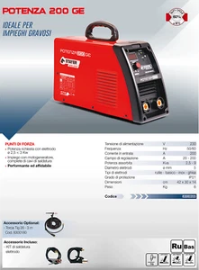 Stayer POTENZA 200 GE Saldatrice inverter a elettrodo Mma, Potenza 60% - Imagen 1 de 2